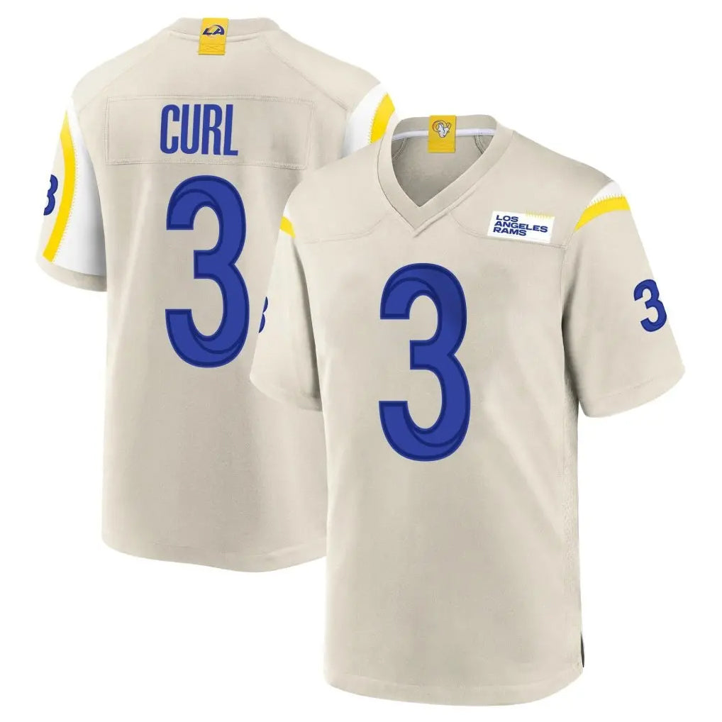 Blackjersey LA.Rams #3 Kam Curl Player Bone Home Game Stitched Jerseys