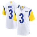 Blackjersey LA.Rams #3 Kam Curl Player White Home Game Stitched Jerseys