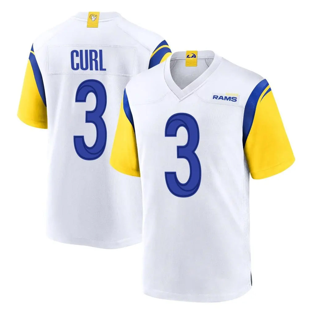 Blackjersey LA.Rams #3 Kam Curl Player White Home Game Stitched Jerseys