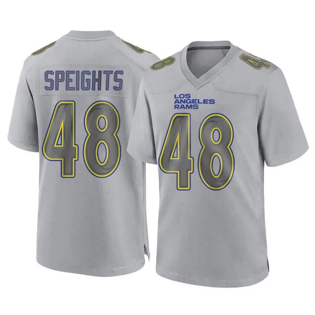 Blackjersey LA.Rams #48 Omar Speights Player Gray Atmosphere Fashion Home Game Stitched Jerseys