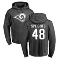Blackjersey LA.Rams #48 Omar Speights Player Gray Pullover Hoodie Limited Game Stitched Jerseys