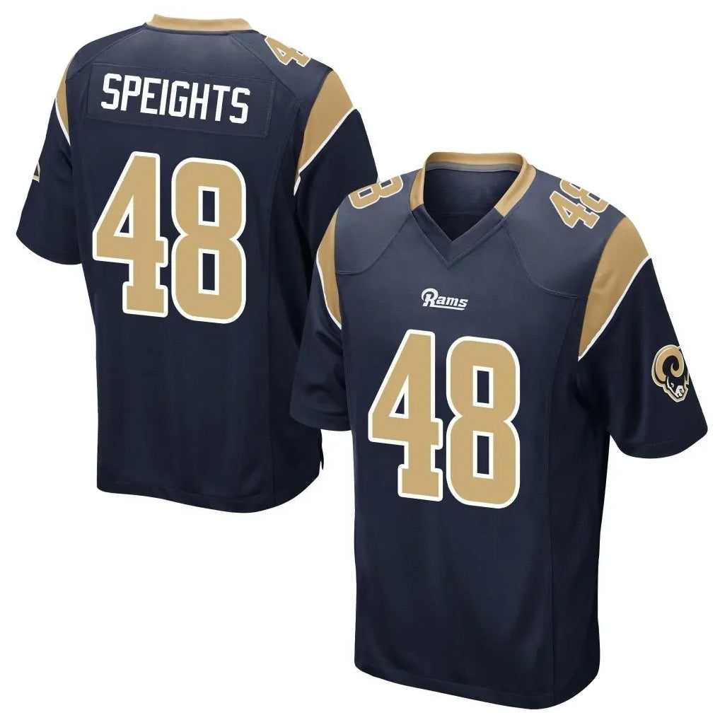Blackjersey LA.Rams #48 Omar Speights Player Navy Home Game Stitched Jerseys