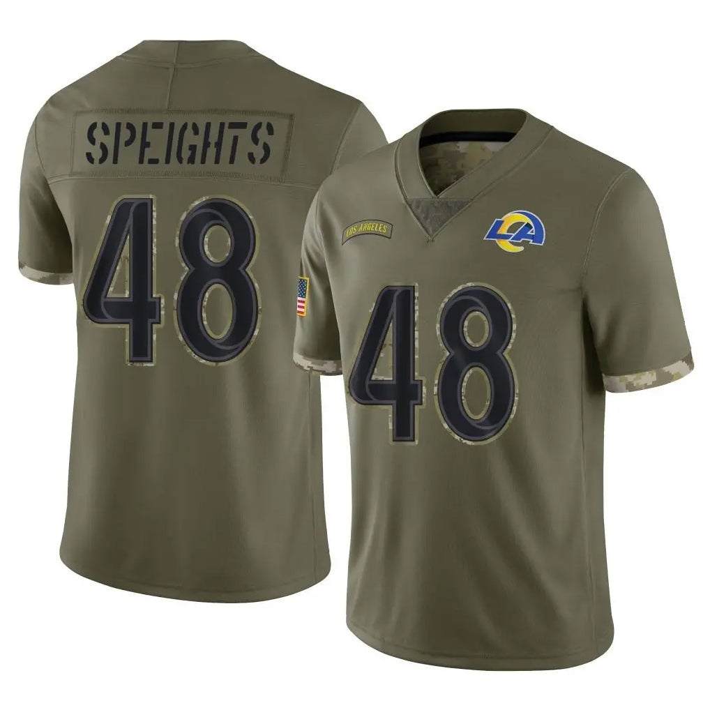 Blackjersey LA.Rams #48 Omar Speights Player Olive Salute To Service Limited Stitched Jerseys