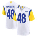 Blackjersey LA.Rams #48 Omar Speights Player White Home Game Stitched Jerseys