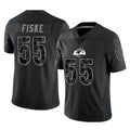 Blackjersey LA.Rams #55 Braden Fiske Player Black Limited Reflective Home Game Stitched Jerseys
