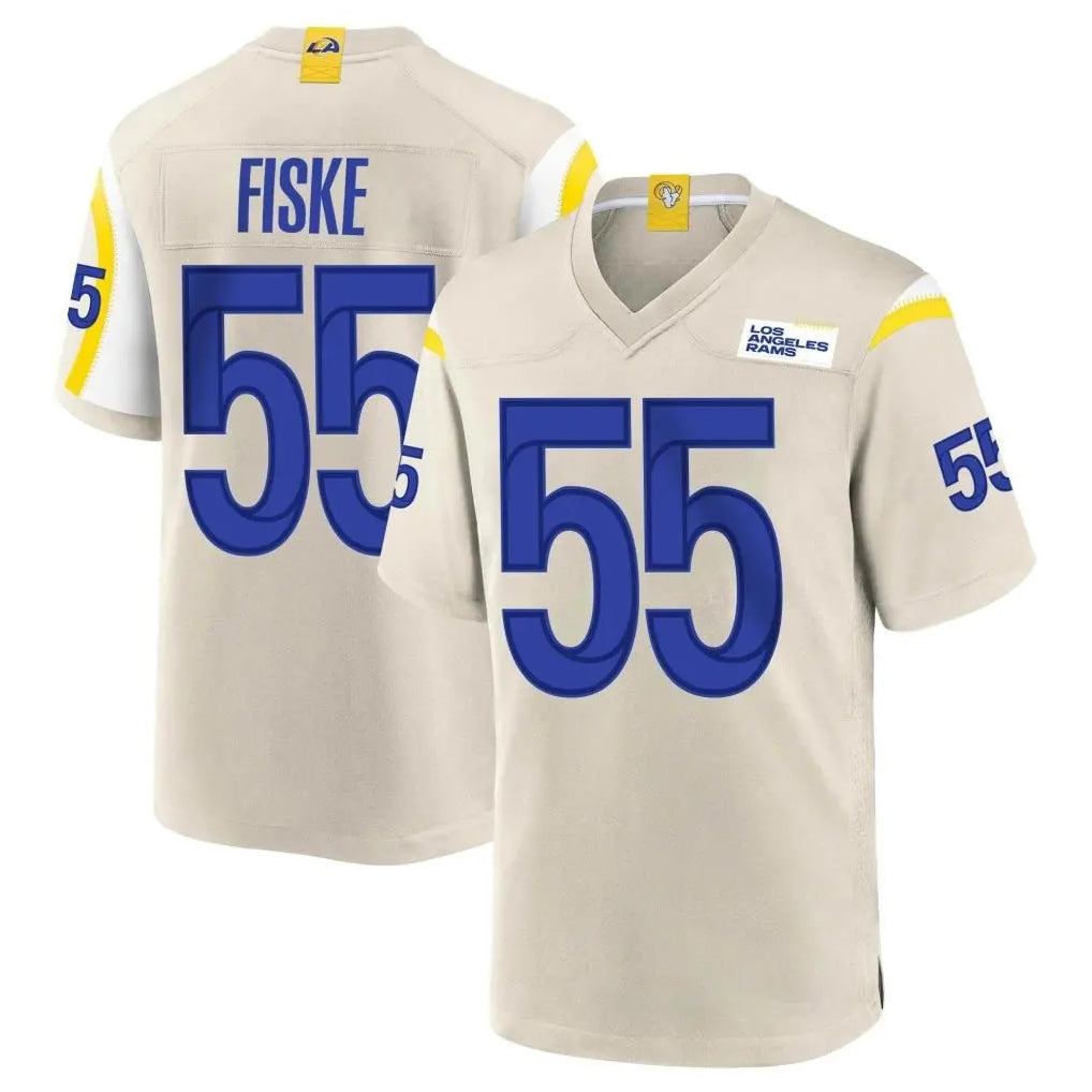 Blackjersey LA.Rams #55 Braden Fiske Player Bone Home Game Stitched Jerseys