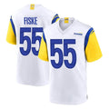 Blackjersey LA.Rams #55 Braden Fiske Player White Home Game Stitched Jerseys