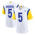 Blackjersey LA.Rams #5 Kamren Kinchens Player White Home Game Stitched Jerseys