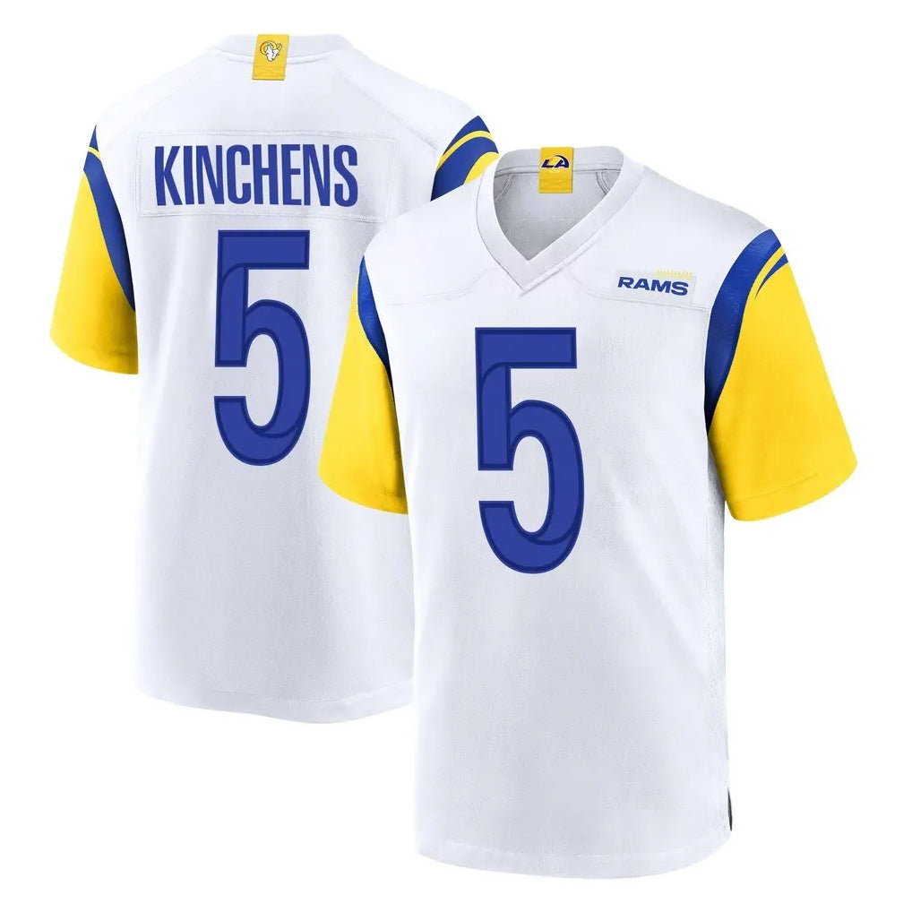 Blackjersey LA.Rams #5 Kamren Kinchens Player White Home Game Stitched Jerseys