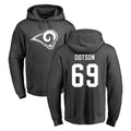 Blackjersey LA.Rams #69 Kevin Dotson Player Gray Pullover Hoodie Limited Game Stitched Jerseys