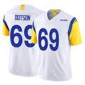 Blackjersey LA.Rams #69 Kevin Dotson Player White Limited Vapor F.U.S.E. Home Game Stitched Jerseys
