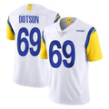 Blackjersey LA.Rams #69 Kevin Dotson Player White Limited Vapor Untouchable Home Game Stitched Jerseys