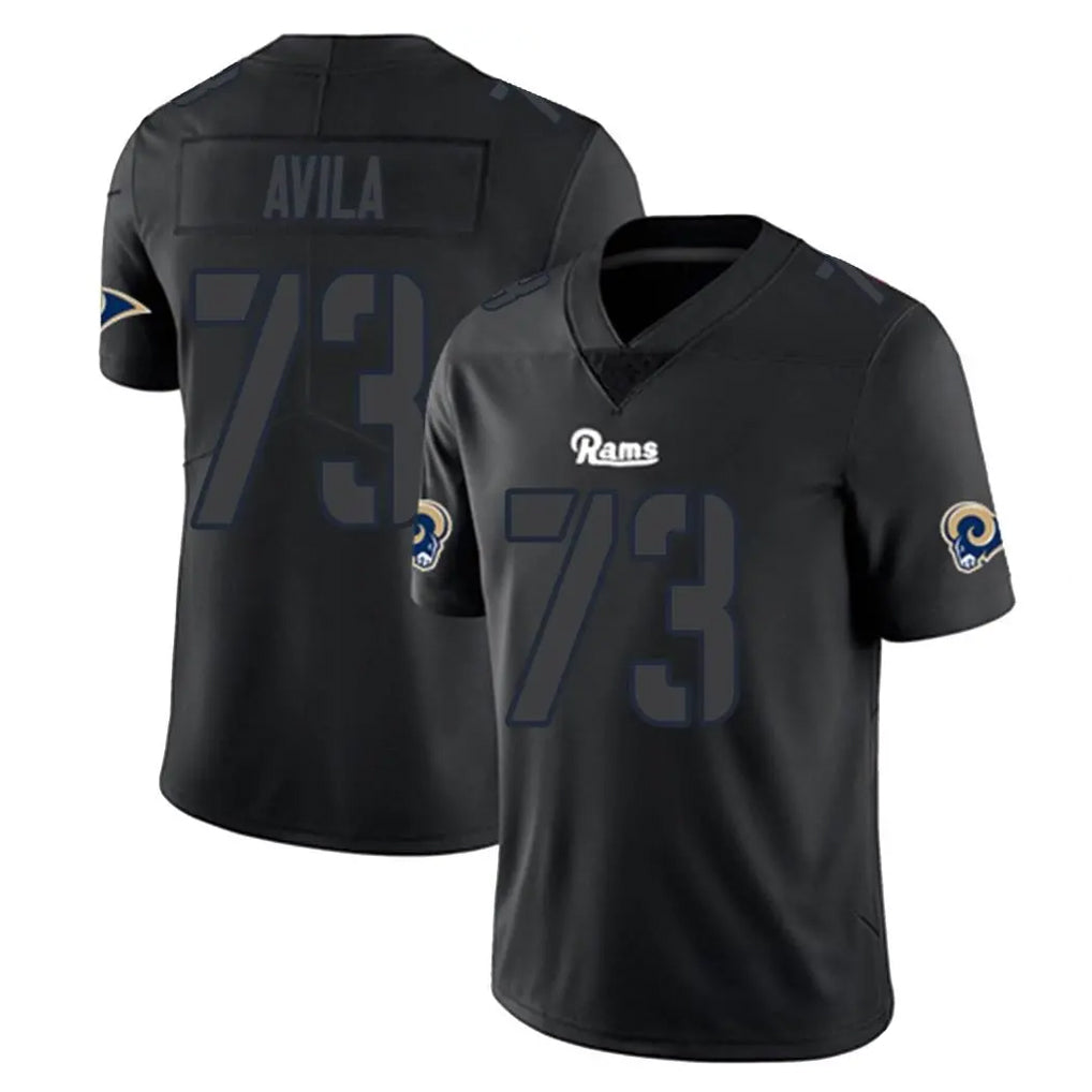 Blackjersey LA.Rams #73 Steve Avila Player Black Impact Limited Home Game Stitched Jerseys