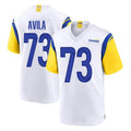 Blackjersey LA.Rams #73 Steve Avila Player White Home Game Stitched Jerseys