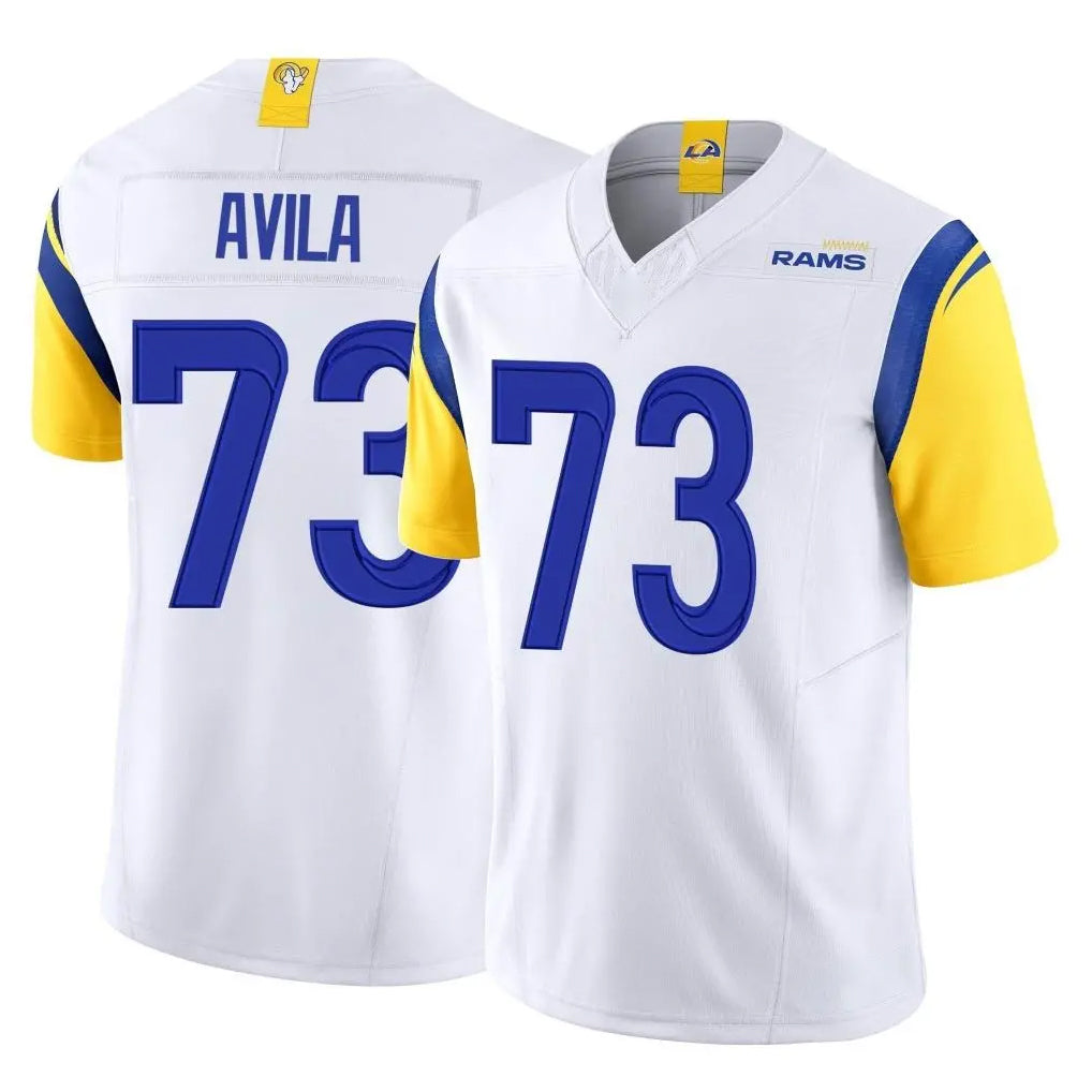 Blackjersey LA.Rams #73 Steve Avila Player White Limited Vapor F.U.S.E. Home Game Stitched Jerseys