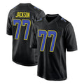 Blackjersey LA.Rams #77 Alaric Jackson Player Black Fashion Limited Home Game Stitched Jerseys
