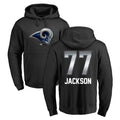 Blackjersey LA.Rams #77 Alaric Jackson Player Black Pullover Hoodie Limited Game Stitched Jerseys