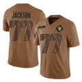 Blackjersey LA.Rams #77 Alaric Jackson Player Brown Salute To Service Limited Stitched Jerseys