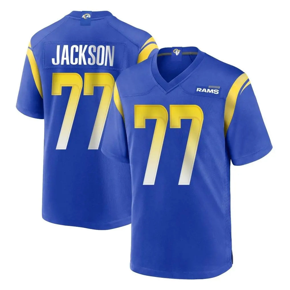 Blackjersey LA.Rams #77 Alaric Jackson Player Royal Home Game Stitched Jerseys