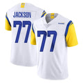 Blackjersey LA.Rams #77 Alaric Jackson Player White Limited Vapor Untouchable Home Game Stitched Jerseys