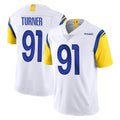 Blackjersey LA.Rams #91 Kobie Turner Player White Limited Vapor Untouchable Home Game Stitched Jerseys
