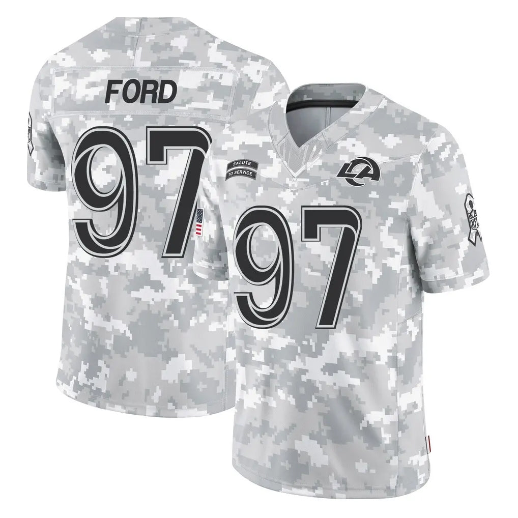 Blackjersey LA.Rams #97 Poona Ford Player Arctic Camo Salute To Service Limited Game Stitched Jerseys