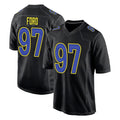 Blackjersey LA.Rams #97 Poona Ford Player Black Fashion Limited Home Game Stitched Jerseys