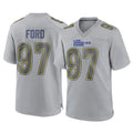 Blackjersey LA.Rams #97 Poona Ford Player Gray Atmosphere Fashion Home Game Stitched Jerseys