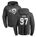 Blackjersey LA.Rams #97 Poona Ford Player Gray Pullover Hoodie Limited Game Stitched Jerseys