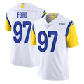 Blackjersey LA.Rams #97 Poona Ford Player White Limited Vapor Untouchable Home Game Stitched Jerseys