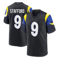 Blackjersey LA.Rams #9 Matthew Stafford Player Black Midnight Rivalries Collection Home Game Stitched Jerseys