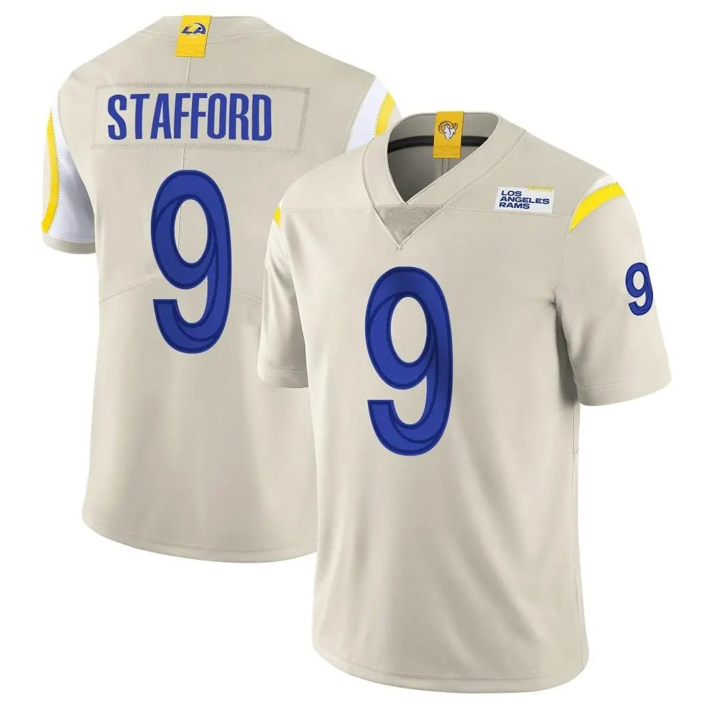 Blackjersey LA.Rams #9 Matthew Stafford Player Bone Limited Vapor Home Game Stitched Jerseys