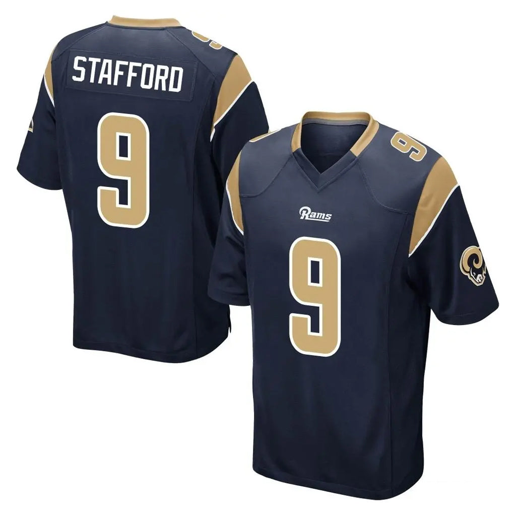 Blackjersey LA.Rams #9 Matthew Stafford Player Navy Home Game Stitched Jerseys