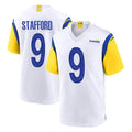 Blackjersey LA.Rams #9 Matthew Stafford Player White Home Game Stitched Jerseys