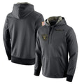 Blackjersey LV.Raiders Gray Pullover Hoodies Home Game Blank Player Stitched Jerseys