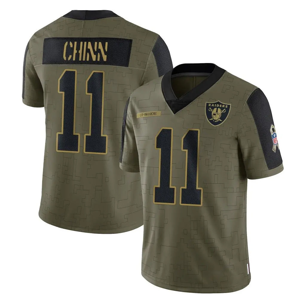 Blackjersey LV.Raiders #11 Jeremy Chinn Player Olive Salute To Service Limited Game Stitched Jerseys