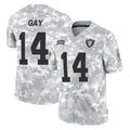 Blackjersey LV.Raiders #14 Matt Gay Player Arctic Camo Salute To Service Limited Game Stitched Jerseys