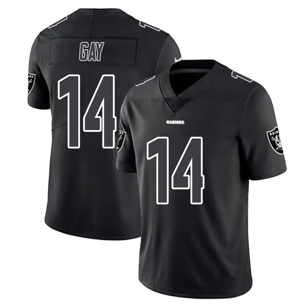 Blackjersey LV.Raiders #14 Matt Gay Player Black Limited Black Impact Home Game Stitched Jerseys