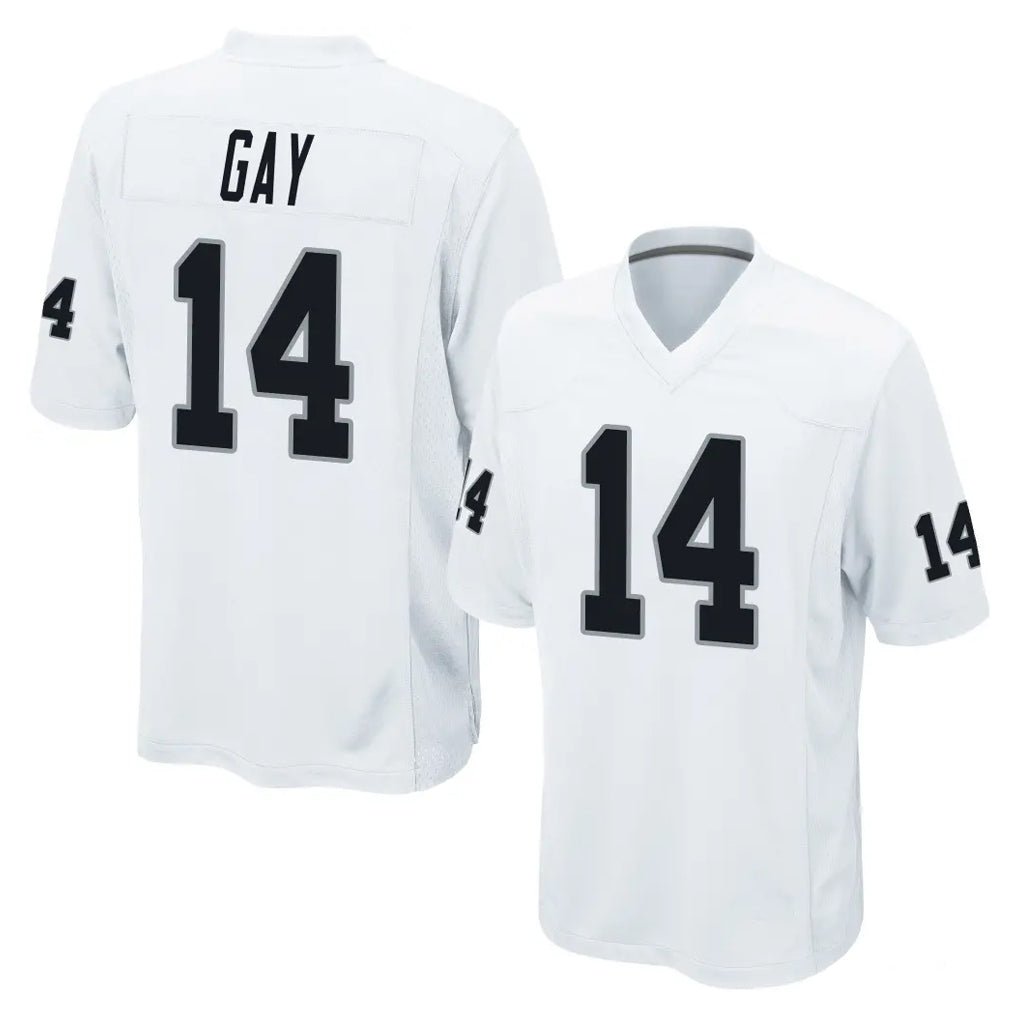 Blackjersey LV.Raiders #14 Matt Gay Player White Home Game Stitched Jerseys
