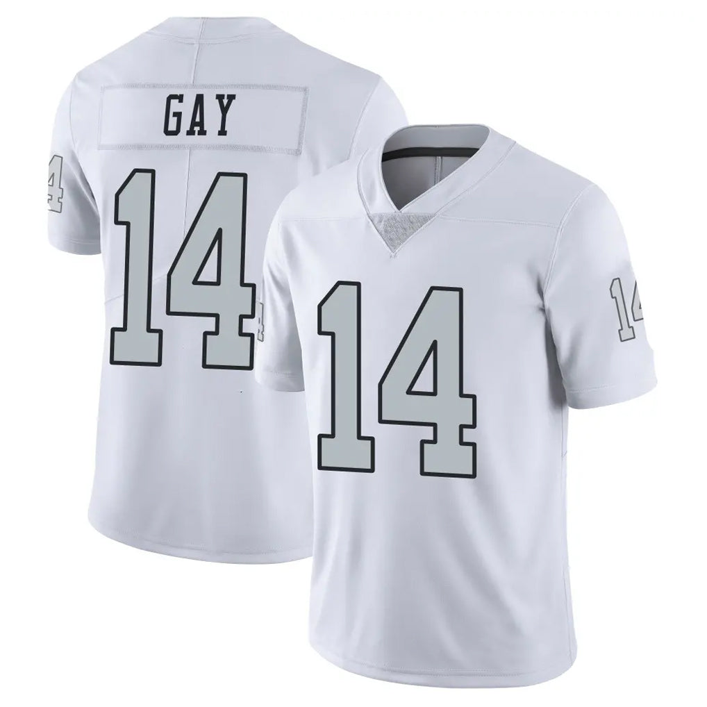 Blackjersey LV.Raiders #14 Matt Gay Player White Limited Color Rush Home Game Stitched Jerseys