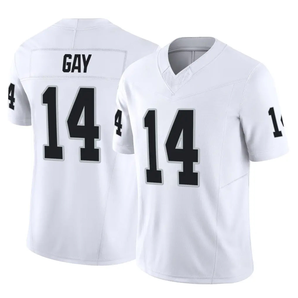Blackjersey LV.Raiders #14 Matt Gay Player White Limited Vapor F.U.S.E. Home Game Stitched Jerseys