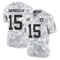 Blackjersey LV.Raiders #15 Fernando Mendoza Player Arctic Camo Salute To Service Limited Game Stitched Jerseys