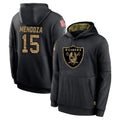 Blackjersey LV.Raiders #15 Fernando Mendoza Player Black Salute to Service Hoodies Limited Game Stitched Jerseys