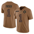 Blackjersey LV.Raiders #1 Tre Tucker Player Brown Salute To Service Limited Stitched Jerseys