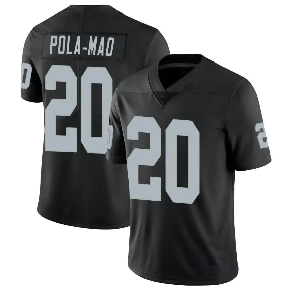 Blackjersey LV.Raiders #20 Isaiah Pola-Mao Player Black Limited Vapor Untouchable Home Game Stitched Jerseys