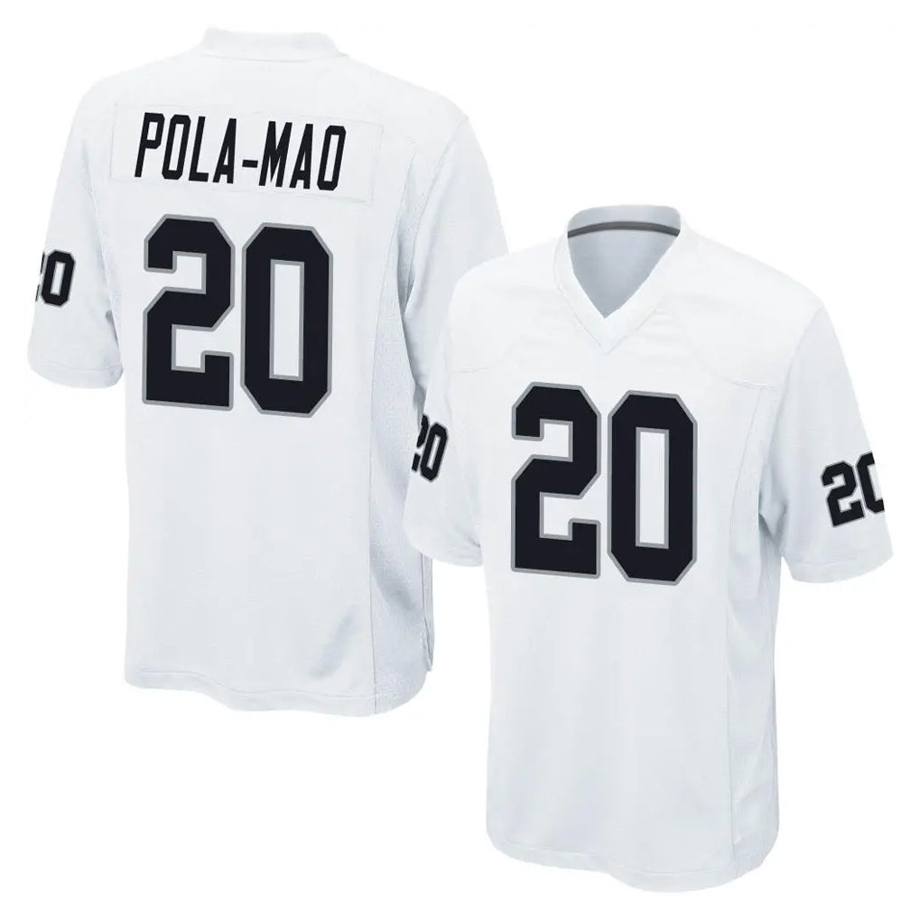Blackjersey LV.Raiders #20 Isaiah Pola-Mao Player White Home Game Stitched Jerseys