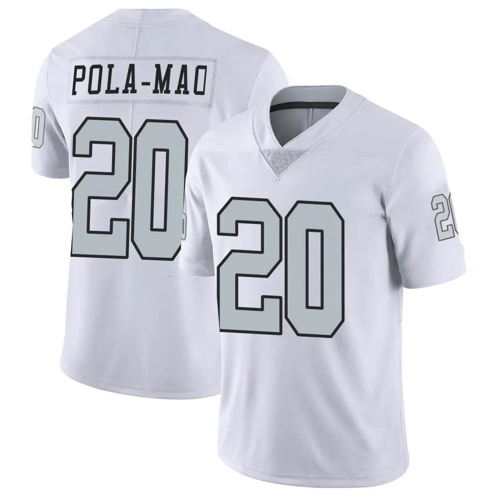 Blackjersey LV.Raiders #20 Isaiah Pola-Mao Player White Limited Color Rush Home Game Stitched Jerseys