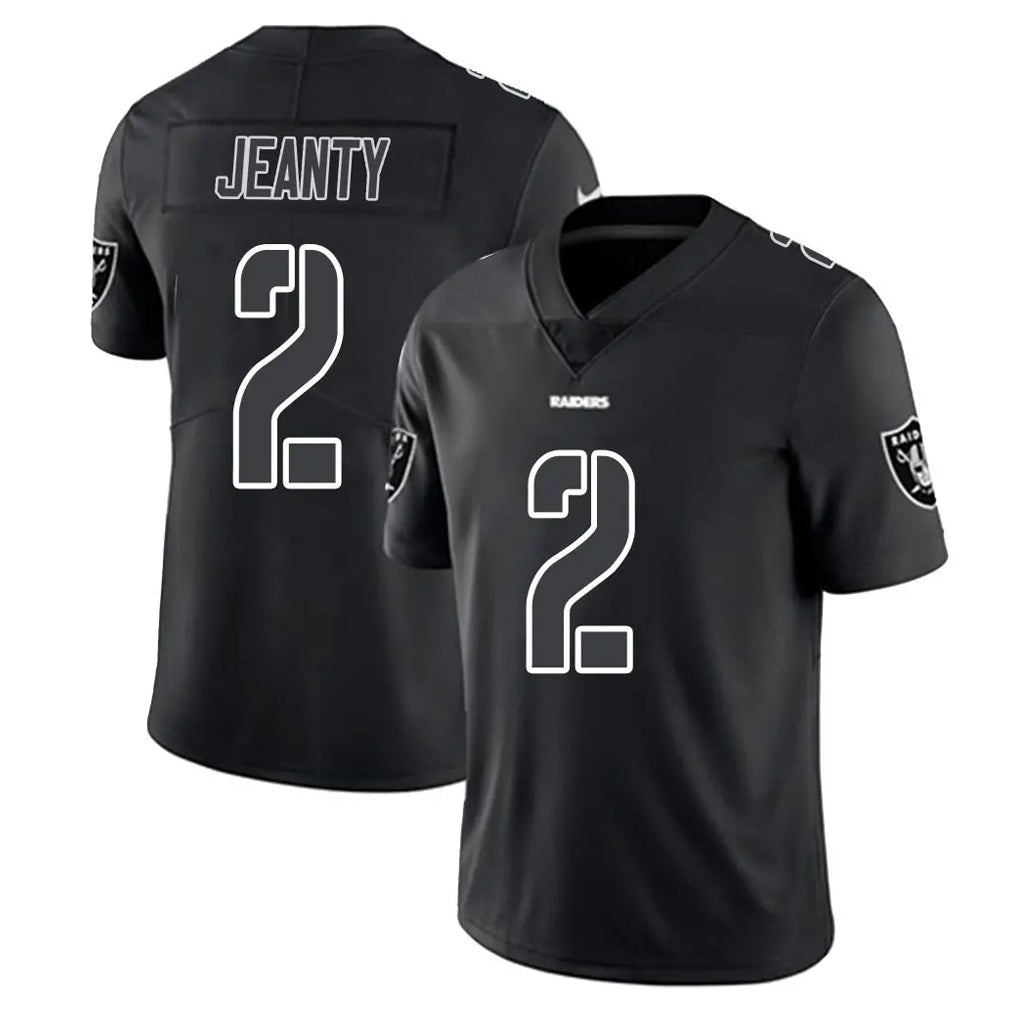 Blackjersey LV.Raiders #2 Ashton Jeanty Player Black Limited Black Impact Home Game Stitched Jerseys