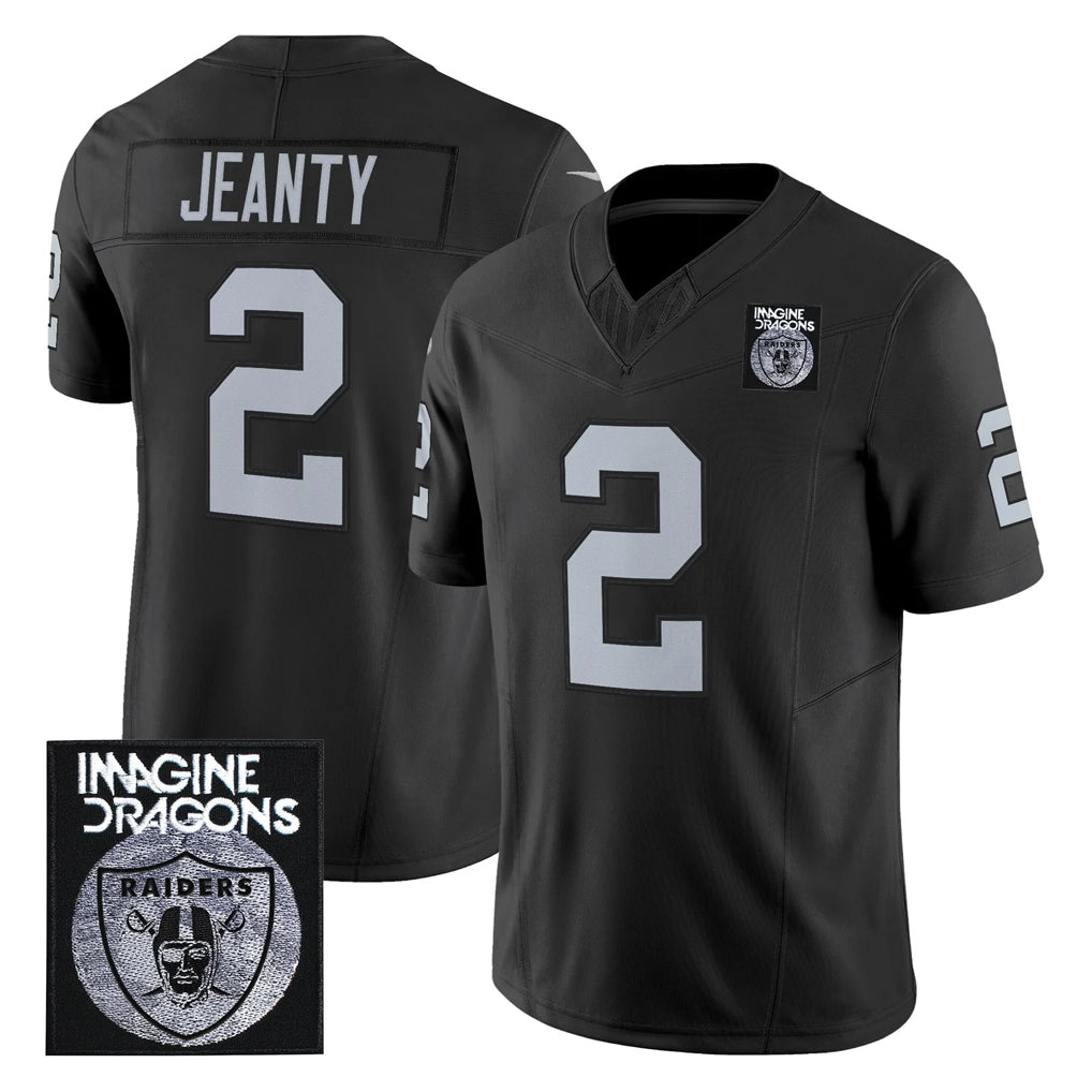 Blackjersey LV.Raiders #2 Ashton Jeanty Player Black Vapor Limited Home Game Stitched Jerseys