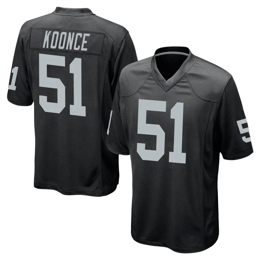 Blackjersey LV.Raiders #51 Malcolm Koonce Player Black Home Game Stitched Jerseys